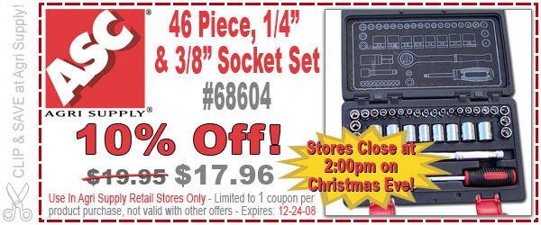 Agri Supply Retail Store Only  Coupon