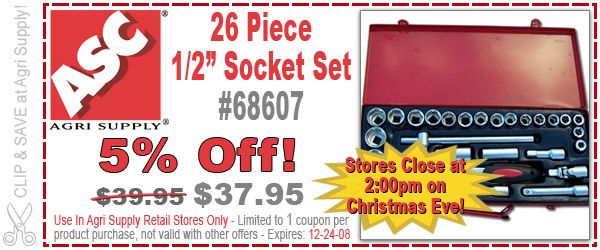 Agri Supply Retail Store Only Coupon