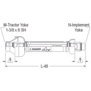 314-4822 PTO SHAFT 48