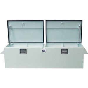 Steel Full Size Dual Lid Toolbox White