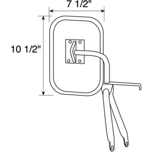 STAINLESS UNIV. BELOW EYE-LEVEL MIRROR