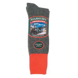 WOOL SOCK GREY W/ RED