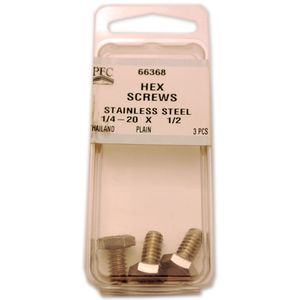 1/4-20X1/2 SS HEX SC