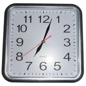 SQUARE SILVER CLOCK, 9.84