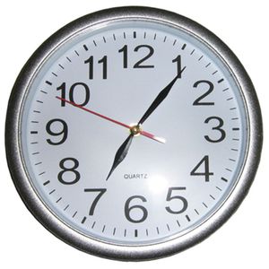 ROUND SILVER CLOCK, 9.84