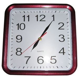 SQUARE RED CLOCK, 9.84