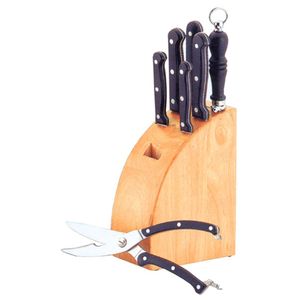 KITCHEN KNIFE SET 8 PC WITH WOOD BLOCK