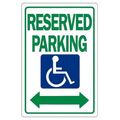 Handicap Reserved Parkng Sign Dbl End Arrow