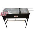 CAROLINA COOKER BLACK 3-BURNER, 1 LARGE/1 MEDIUM SS BASKETS