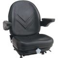 High Back Suspension Seat, Arm Rests, Slide Rails, Black, 36000-BK