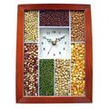 Clock Rectangular Brown Grain Clock