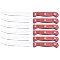 Steak Knife Set Pc Stainless Steel Plaid Pattern Handle