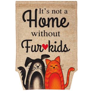 Fur Kids Garden Burlap Flagimage