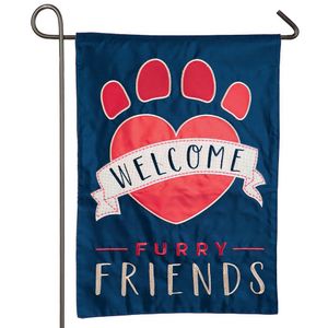 Welcome Furry Friend Garden Flagimage