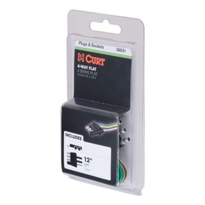 Curt 58031 4-Way Flat Connector Plug with 12 in. Wires (Trailer Side)image