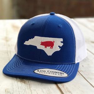 Low Country N.C. Pig, Blue/White Snapback Hatimage