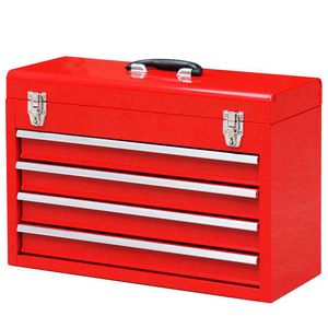 4 Drawer Red Tool Box with Handleimage