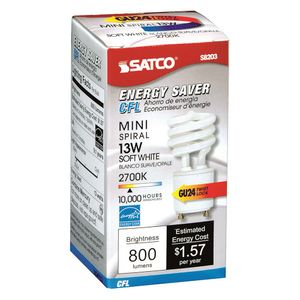 Mini Spiral Compact Fluorescent Bulb - 13Wimage