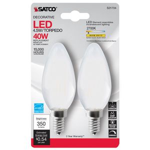 Frosted White, 2700K LED Bulb 4.5W - 2 Packimage