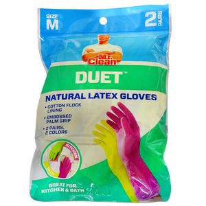 Mr Clean Duet Latex Gloves M 2pkimage