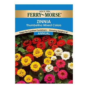 Ferry~Morse&reg; Zinnia Thumbelina Mixed Colors Annual Seedsimage