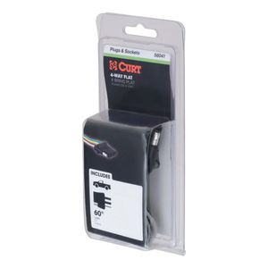 Curt 4-Way Flat Connector Socket with 60-Inch Wires Vehicle Sideimage