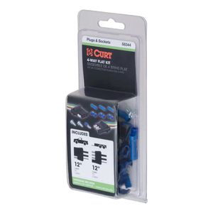 Curt 4-Way Flat Connector Plug & Socket W/ 12 in. Wiresimage