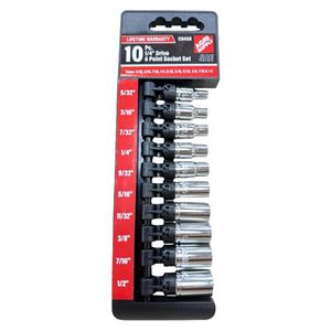 Agri Supply 10pc 1/4 drive 6pt sae socket setimage