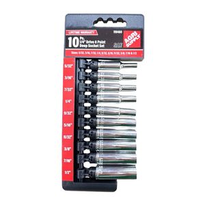 Agri Supply 10pc 1/4 drive 6pt sae deep well socket setimage