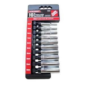 Agri Supply 10pc 1/4 drive 6pt met deep well socket setimage
