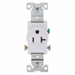 Eaton Auto-Grounding Commercial Specification Grade Single Receptacle - Whiteimage