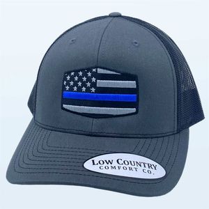 Low Country Blue Line, Charcoal/Black Snapback Hatimage