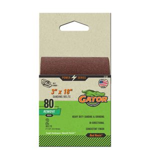 3 x 18 Gator&reg; Sanding Belts Medium 80 Grit (2 Pack)image