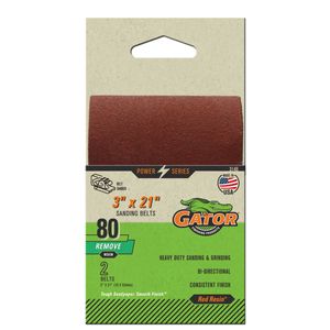 3 x 21 Gator&reg; Sanding Belts Medium 80 Grit (2 Pack)image
