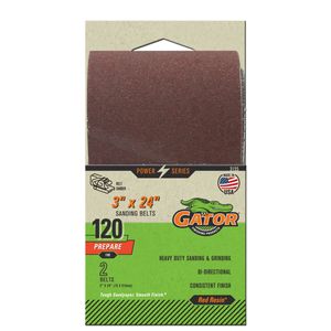 3 x 24 Gator&reg; Sanding Belts - Fine 120 Grit (2 Pack)image