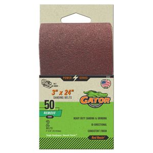 3 x 24 Gator&reg; Sanding Belts - Coarse 50 Grit (2 Pack)image