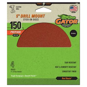 Gator 5 Drill Mount Stick On Disc - Very Fine 150 Grit (4 Pack)image