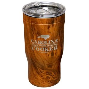 Carolina Cooker Beverage Kooler 4 in 1 Stainless Steel wood Grain Insulated Tumblerimage