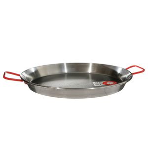 La Paella C-18RED 18 in. Carbon Steel Paella Pan with Red Handlesimage