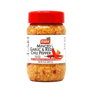 minced garlic & red chili in waterimage
