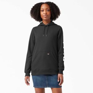 Dickies Womens Heavyweight Logo Sleeve Hoodie Black Largeimage