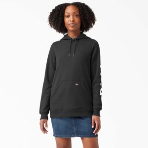 Dickies Womens Heavyweight Logo Sleeve Hoodie Black XLimage