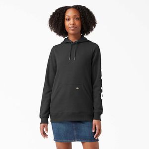 Dickies Womens Heavyweight Logo Sleeve Hoodie Black 2XLimage