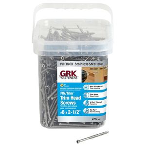 Trim Finish Screw #8 Coarse 305SS 2-1/2 in. (420 Qty.)image