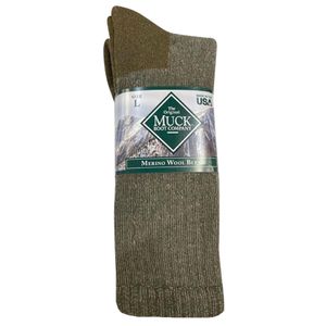 Muck&reg; Mens Wool Merino Socks, Dark Olive, Largeimage