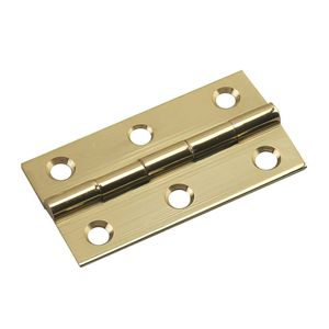Solid Brass Narrow Butt Hinge 2 Inch by 1-1/8 inch 2 Packimage