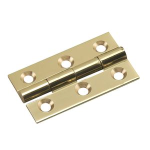Solid Brass Narrow Butt Hinge 1-1/2 Inch By 7/8 Inch 2 Packimage