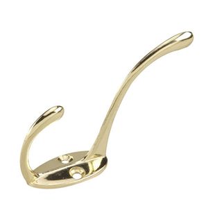 Brass Light Duty Coat Hook 5 Inch 2 Packimage