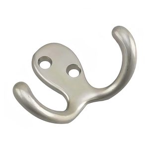 Brushed Nickel Double Wardrobe Hook 3 Inchimage