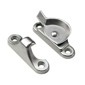 Brushed Nickel Sash Lock With Keeperimage